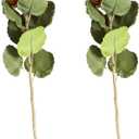 4Pcs Artificial Flowers Bouquets 22.8 Inch Fake Fall Flower Yellow Long Stem Autumn Faux Banksia Flowers Floral Arrangements for Home Bedroom Table Wedding Party Boho Decor (Orange)