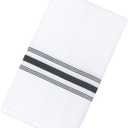 Arkwright Bistro Dinner Cloth Napkins - (Pack of 2) Absorbent, Soft, and Washable Professional Restaurant Quality Table Linen with French Stripes, 18 x 22 in, Black
