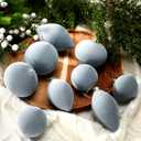 12 Pcs Grey Blue Velvet Christmas Ornaments Large Glass Velvet Christmas Balls Ornaments Bulk Flocked Tree Bulbs Set for Xmas Tree Party Holiday Decoration(No Diamond)