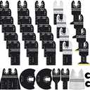Bionso 35 PCS Oscillating Saw Blades, Premium Multitool Kit for Wood Metal Plastics, Tool Blades Fit Dewalt Worx Rockwell Wen Milwaukee Makita Ryobi Bosch Fein Porter Genesis Black