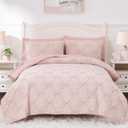 Wink Deer Full Size Comforter Sets with Sheets for Girls-7 Pieces Jacquard Bed in A Bag Full Size Bedding Sets with Pink Comforter, Sheets, Pillowcases & Shams for Kids (Pink Diamond, 76" X 86")