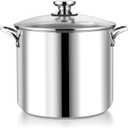 P&P CHEF 12 Quart Stainless Steel Stock Pot with Lid, Large Stockpot for Cooking Pasta Soup, Cookware for Induction Gas Electric Stoves, Visible Lid & Measuring Markings, Dishwasher Safe