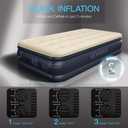 SENNOUL Twin Air Mattress with Built-in Pump,Fast & Easy Inflation/Deflation Inflatable Mattress, Foldable Blow Up Mattress with Storage Bag, Inflatable Bed for Home, Camping & Guests,18"/550lbs Max