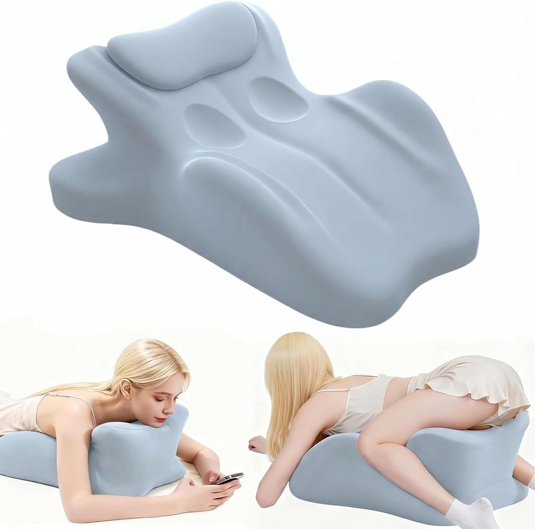 Multi Functional Sleeping Pillow, Ergonomic Body Support pad, Used for Side Lying, backrest, and Prone Lying (Blue)