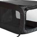 Beatrice Home Fashions Portable, Collapsible, Pop Up Kennel Travel Cat and Dog Crate, 24" L x 16.6" W x 16" H, Black