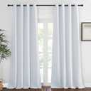 NICETOWN Room Darkening Curtain Window Panel - (Greyish White Color) Solid Thermal Insulated Drape/Drapery for Bedroom,52x95 inches, 1 Pack