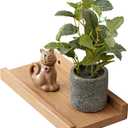 Oak Floating Shelves Natural Wood Wall Mounted Display Picture Ledge for Home Office Living Room Bedroom Storage 6X12 Inch