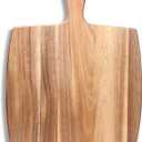 Large Acacia Wood Cutting Board with Handle 17"x13" Big Wooden Charcuterie Boards Butcher Block Meat Cutting Boards for Kitchen Decor Bread Cheese Serving Platter Thick Teak Chopping Board Food Tray (17"L x 13"W)
