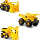 Cat Construction 7" Dump Truck, Loader & Excavator Toys Combo Pack