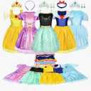 Princess Dress Up Clothes for Little Girl Role Play Costume Gift Set Princess Dress Up Toys for Toddler Girls