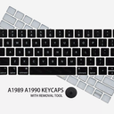 MMOBIEL US Keyboard Key Caps Full Set Replacement Compatible with MacBook Pro Retina 13" 15" A1989 A1990 A1932 (Black)