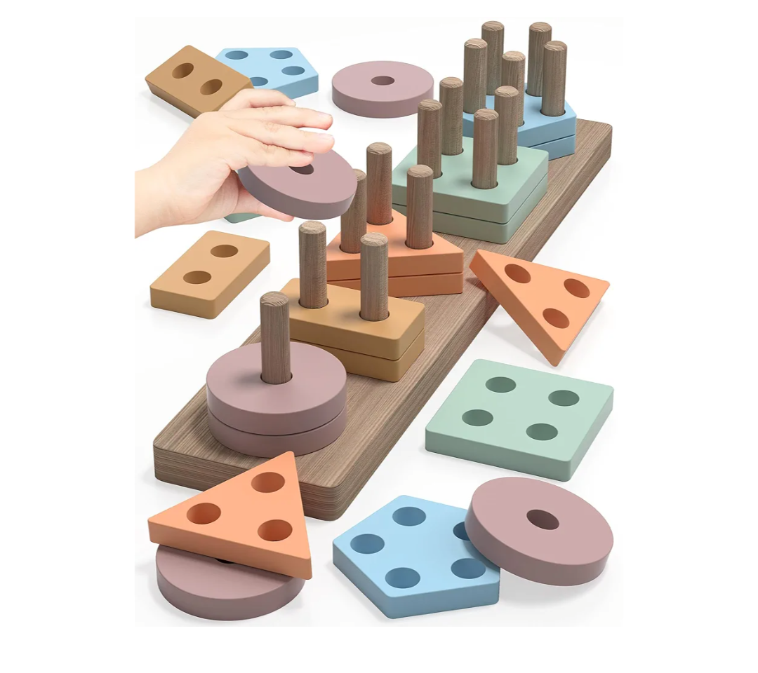 Yetonamr Montessori Toys for 1 2 3 Years Old Boys Girls Birthday Gifts, Wooden Sensory Toys for Ages 2-4 Toddlers Kids Baby, Toddler Learning Toy Activities Puzzles Ages 1-3