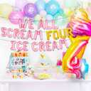 Ice Cream Party Decorations 4th Birthday Decoration Candyland Party Decorations for Summer Ice Cream Theme Girl 4th Birthday Party