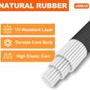 8 Pcs 12 in Bungee Cords with Hooks Adjustable Heavy Duty Black, UV Resistant Shock Strap with Carabiner Style Clips,4 Spare Parts Offered