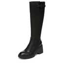Naturalizer SOUL Women's Cache Fashion Boot Black Faux Leather 9 M