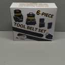 6 PCS Tool Belt for Men, 31 Pockets and Loops, 600D Denier Fabric Carpenter Electrician Framing Tool Belt, Durable Premium Tool Rig, 36-49In, Black,