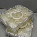 2 Pack Snackle Box Container with 8 Compartments, Clear Divided Serving Tray with Lid and Handle, Snack Bento Box for Charcuterie, Candy, Fruits, Nuts, Picnic, Travel, Beige