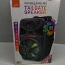 iLive Electronics Wireless Tailgate Party Speaker, LED Light Effects, Built-in Rechargeable Battery, Black (ISB380B)