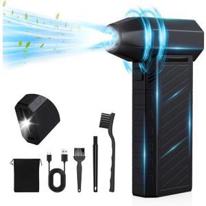 Compressed Air Duster 180000RPM Electric Air Duster 3-Speed Cordless Air Blower 10050mAh Rechargeable Jet Dry Blower with LED Light for Car Home Keyboard PC Deep Cleaning, Replace Compressed Air Can
