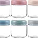 NETANY 6-pack 10oz Glass jars with Airtight Lids, Overnight Oats Containers with Lids, Wide mouth Mason Salad jars, Glass Food Storage Containers for Snacks Yogurt Spice Sugar