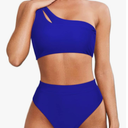 MOOSLOVER Women Cutout One Shoulder High Waisted Bikini High Cut Two Piece Swimsuits
large