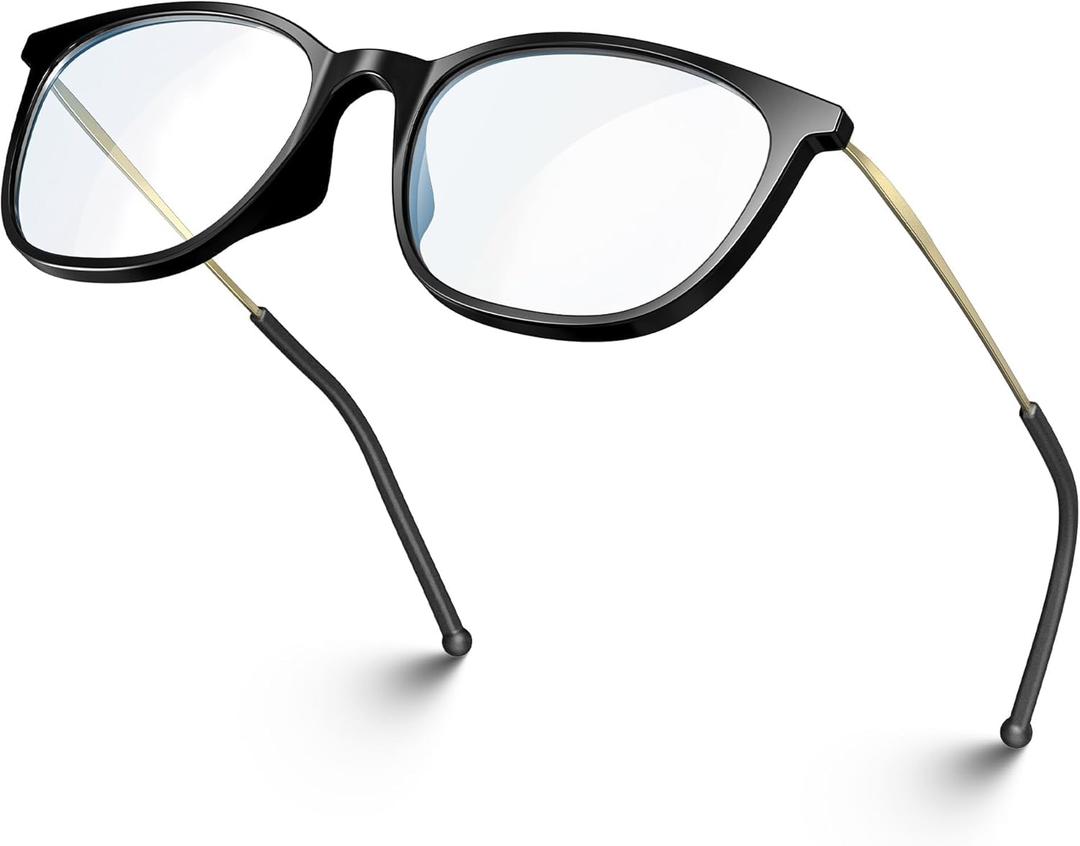 VISOONE Light Weight Slip Resistant Blue Light Blocking Computer Glasses with Anti Glare UV400 for Man Women GAEL (Jet Black)