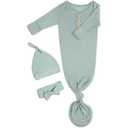 Baby Noah Newborn Knotted Gown Set with Hat and Headband - Buttery Soft Tie Bottom Gown for Baby's Sweet Dreams 