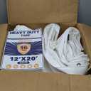 Kesfitt 12 Mil Heavy Duty Waterproof Tarp with Metal Grommets, 12x20 ft, Silver & Blue Reversible Poly Tarp for Outdoor Protection, Yard, Worksite, Pools, Vehicles, Equipment Coverage