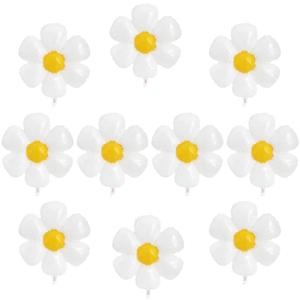 Daisy Flower Balloons 10 Pcs White Aluminum Foil for Birthday Party Decorations