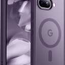 SPIDERCASE Magnetic for Google Pixel 9A Case, Military Grade Drop Protection Slim Translucent Matte Shockproof Anti-Fingerprint Phone Case for Pixel 9A, Dark Purple