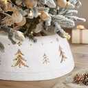 LASPERAL Plush Christmas Tree Collar White Tree Ring with Sequins for Artificial Trees Farmhouse Rustic Tree Stand Base Cover for Holiday Home Party Christmas Decor