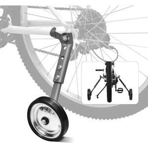 Kids Bike Training Wheels For 16 inch, 18 inch, 20 inch, 22 inch, 24 inch bicycle, Adjustable for Multi-speed Bike Includes Stabilizers Kits, Training Wheels for Boy & Girl 1 Pair, Gray