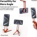 ULANZI MA30 Magnetic Phone Tripod Stand for iPhone - Aluminium Maglock Smartphone Mini Tripod Pocket Cell Phone Stand Strong Magnet Quick Mount Compatible with iPhone 17 16 15 14 13 12 Series, Orange