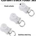 Barydat Curtain Track Roller Hooks Rail Pulleys Runners Plastic Ceiling Gliders Window Rod Dual Wheel Roller Carriers Mounted Curtain Track for Window Rail Rod Room Dividers(30 Pcs)