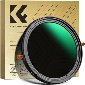 K&F Concept 77mm Variable Fader ND2-32 ND Filter and CPL Circular Polarizing Lens Filter in 1 for Camera Lens Waterproof Neutral Density Polarizer Filter (Nano-D Series)