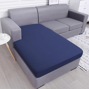 smiry Waterproof Couch Cushion Covers, Stretch Sectional Couch Covers, L Shape Sofa Cushion Covers, Washable Chaise Lounge Cover Elastic Furniture Protector for Pets, Kid, 54"-62"(Chaise), Navy