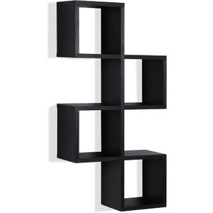 Danya B. Cubby Chessboard Wall Shelf – Black
