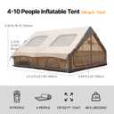 Large Inflatable Tents for Camping, 4-6 Person, 5-Minute Quick Easy Setup Blow Up Tents with Pump, 4 Season Glamping Waterproof Oxford House 2 Rooms, Instant Outdoor Hot Air Tent for Family Parties