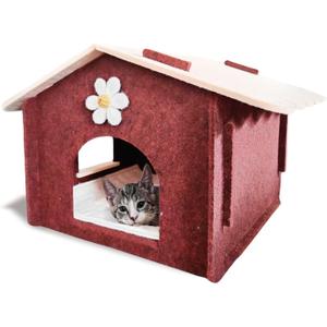 Lukamoo Cute Cat House (Vanilla Mocha, Large)