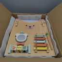 Wooden Baby Walker, Adjustable Speed Baby Push Walker for 1 Year Old, 10-in-1 Montessori Walker for Boys & Girls, Toddler Sit-to-Stand Learning Toy with Detachable Busy Board