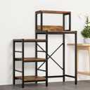 6-Tier Mini Fridge Cabinet Microwave Stand Baker Rack, Mini Fridge Stand with Storage Shelves, Microwave Oven Stand, Utility Storage Shelf for Kitchen, Living Room, Dorm, Patio.(Brown), X-Large
