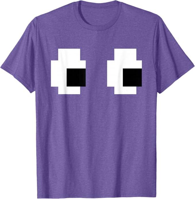Retro Arcade Game Ghost 80s 8 bit Halloween Group Costume T-Shirt. Size Large