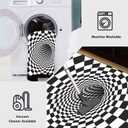 Optical Illusion Rug 2' x 3' 3D Area Rug Black and White Doormat Vortex Carpet Floor Mat for Kids Boys Girls Entryway Bedroom Living Room