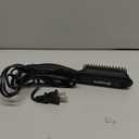 Heated Ionic Hair Straightening Brush for Men - 5 Temperature Settings, Anti-Scald, Beard Shaper & Travel Bag (Black)