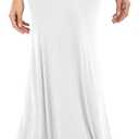 American Trends Plus Size Skirts for Women Stretch Maxi Skirt Womens Long Plus Size Skirts Casual Long Maxi Skirt White 3X-Large