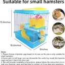 Tfwadmx Hamster Carrier, Dwarf Hamster Travel Cage, Portable Cages with Water Bottle, Gerbil Travel Carry Case Outdoor Vacation House for Small Mice(Blue,10.6x8x11.4)