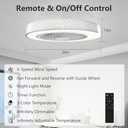 Koopala Ceiling Fans with Lights, 20 inch Low Profile Ceiling Fan with Light and Remote Control, Flush Mount, Noiseless, 6 Speeds, Dimmable, Night Light Mode, Timing & Washable for Bedroom