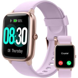 GRV Smart Watch for iOS and Android Phones (Answer/Make Calls), Watches for Men Women IP68 Waterproof Smartwatch Fitness Tracker Watch with Heart Rate/Sleep Monitor Steps Calories Counter (Violet)