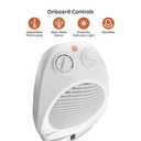 Comfort Zone CZ50 750/1500-Watt Fan-Forced Oscillating Electric Portable Heater with Adjustable Thermostat, Built-in Overheat Sensor, Safety Tip-Over Switch, and Heat Resistant Housing, White