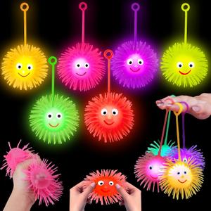 24 PCS Light Up Balls Valentines Day Gifts for Kids Light Up Party Favors for Kids Classroom Valentines Goodie Bags Stuffers Prizes LED Puffer Balls Pinata Bulk Toys New Year's Eve Party Supplies